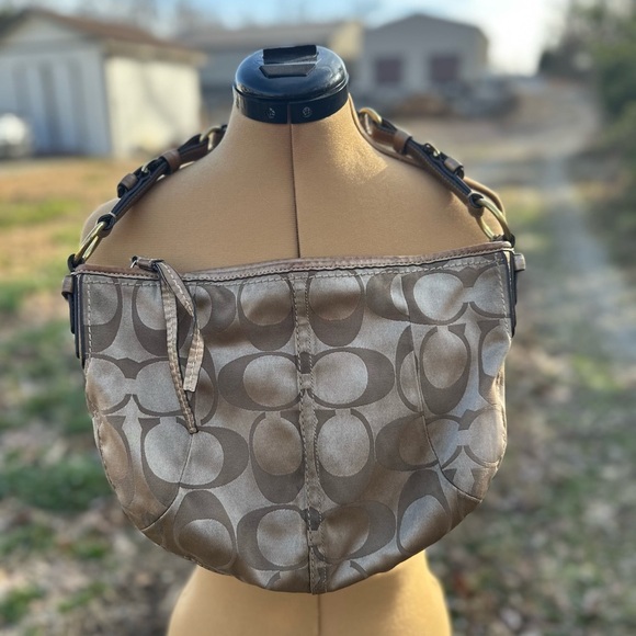 Coach Handbags - Coach SoHo Boho bag. Canvas and leather. Zip closure. Coach bag.
